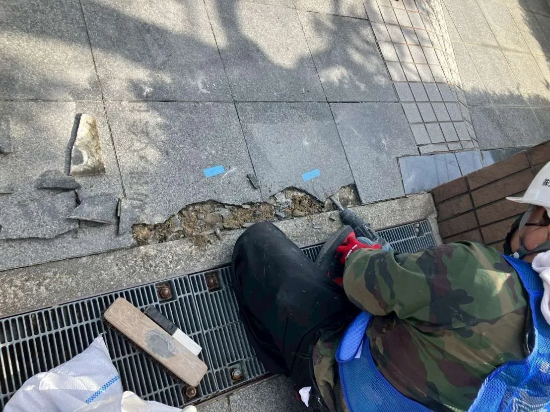 【土間タイル補修工事】土間御影石／大阪市住吉区