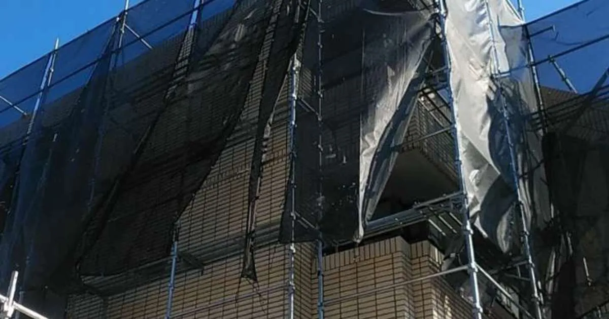 Hマンション　足場解体竣工