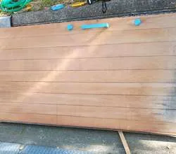 J邸　木製玄関扉アク抜き塗替え
